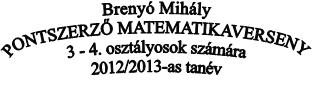 Breny&oacute; Mih&aacute;ly PONTSZERZO" MATEMATIKAVERSENY